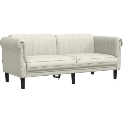 VIDAXL Velours Creme 2-Sitzer Sofa - Wohnzimmermöbel VIDAXL Velours Creme 2-Sitzer Sofa - Wohnzimmermöbel