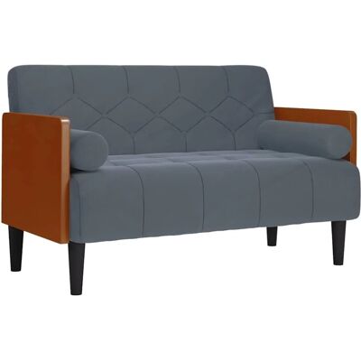 vidaXL Zweisitzer-Sofa Samt Dunkelgrau - Sofa vidaXL Zweisitzer-Sofa Samt Dunkelgrau - Sofa