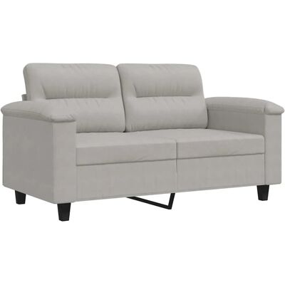 vidaXL 2-Sitzer Hellgraues Mikrofaserstoff-Sofa - Sofa vidaXL 2-Sitzer Hellgraues Mikrofaserstoff-Sofa - Sofa