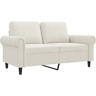 Vidaxl Samtsofa 2-Sitzer Creme 120cm - Sofa Vidaxl Samtsofa 2-Sitzer Creme 120cm - Sofa