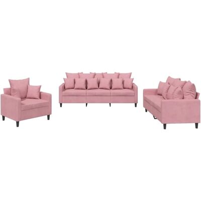 VIDAXL Samtsofa-Set - 3 Teile, Weiches Velours, Stabiler Rahmen VIDAXL Samtsofa-Set - 3 Teile, Weiches Velours, Stabiler Rahmen