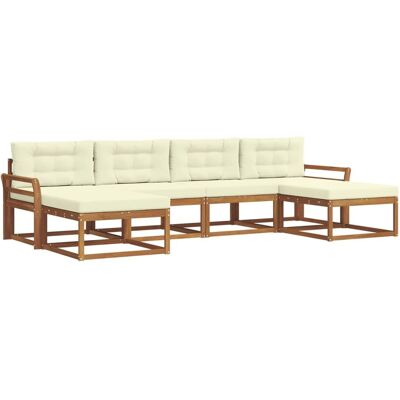 vidaXL Sofa Set mit Kissen 16-Tlg Natur und Creme 3367963 vidaXL Sofa Set mit Kissen 16-Tlg Natur und Creme 3367963