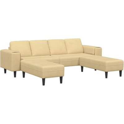 vidaXL Sofa mit Kissen Grau-Grün 250 x 188 x 76 cm Cordstoff 3335135 vidaXL Sofa mit Kissen Grau-Grün 250 x 188 x 76 cm Cordstoff 3335135
