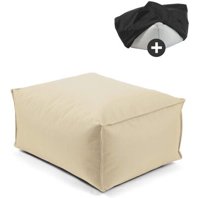mokebo Outdoor Pouf o Hocker in Beige mit Wasserabweisender Schutzhülle Der Ruhestifter Fußhocker mit EPS-Perlen Füllung und Cover mokebo Outdoor Pouf o Hocker in Beige mit Wasserabweisender Schutzhülle Der Ruhestifter Fußhocker mit EPS-Perlen Füllung und Cover