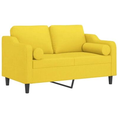 vidaXL 2-Sitzer hellgelbes Stoffsofa mit Kissen - Sofa vidaXL 2-Sitzer hellgelbes Stoffsofa mit Kissen - Sofa