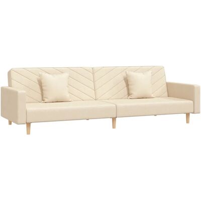 vidaXL 2-in-1 Creme Stoffsofa Bett - Schlafsofa vidaXL 2-in-1 Creme Stoffsofa Bett - Schlafsofa