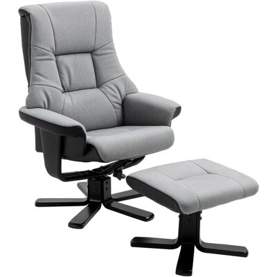 HOMCOM Relaxsessel mit Hocker Drehbar mit Liegefunktion Grau 78 x 82,5 x 109 cm HOMCOM Relaxsessel mit Hocker Drehbar mit Liegefunktion Grau 78 x 82,5 x 109 cm