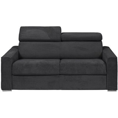 Vente-unique Grauer Samtsofa mit Schlaffunktion Vente-unique Grauer Samtsofa mit Schlaffunktion