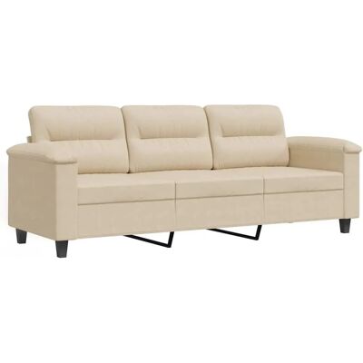 VIDAXL Modell 20780 Crem Mikrofaser 3-Sitzer Sofa - Möbel VIDAXL Modell 20780 Crem Mikrofaser 3-Sitzer Sofa - Möbel
