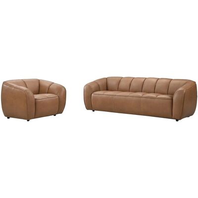 Vente-unique Couchgarnitur Mit Sessel Pradoni Camel 111.5 cm 234 cm Vente-unique Couchgarnitur Mit Sessel Pradoni Camel 111.5 cm 234 cm