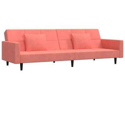vidaXL Samtvelours Rosa 2-in-1 Schlafsofa vidaXL Samtvelours Rosa 2-in-1 Schlafsofa