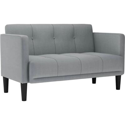 vidaXL Zweisitzer-Sofa Hellgrau 111 cm Stoff - Sofa vidaXL Zweisitzer-Sofa Hellgrau 111 cm Stoff - Sofa