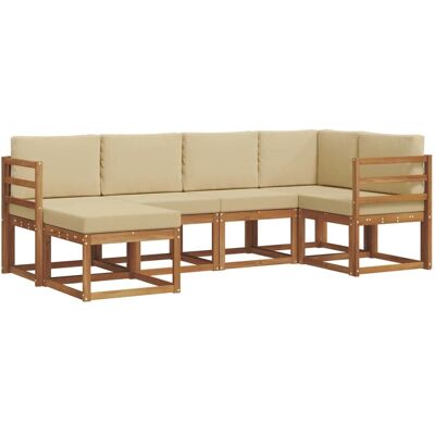 vidaXL Sofa Set mit Kissen 6 Stk Natur und Beige 3366626 vidaXL Sofa Set mit Kissen 6 Stk Natur und Beige 3366626