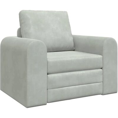 vidaXL Schlafsofa Hellgrau 98 x 71 x 83 cm Samt 4106666 vidaXL Schlafsofa Hellgrau 98 x 71 x 83 cm Samt 4106666