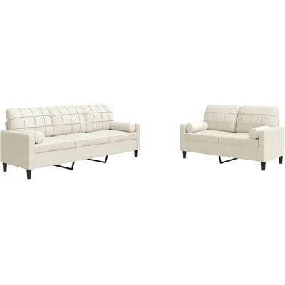 vidaXL 2-tlg. Samtsofa-Set mit Kissen - Sofa-Set vidaXL 2-tlg. Samtsofa-Set mit Kissen - Sofa-Set