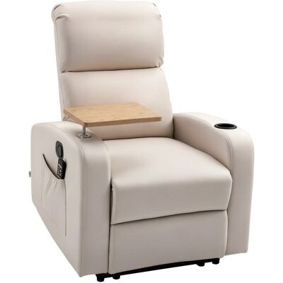 HOMCOM Massagesessel Stahl Mikrofaserstoff Beige 77L x 93B x 105H cm HOMCOM Massagesessel Stahl Mikrofaserstoff Beige 77L x 93B x 105H cm
