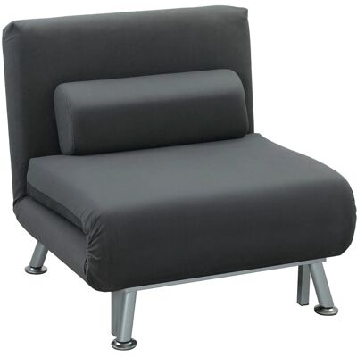 HOMCOM Schlafsessel Klappsessel mit Bettfunktion Rückenkissen Relaxsessel Dunkelgrau HOMCOM Schlafsessel Klappsessel mit Bettfunktion Rückenkissen Relaxsessel Dunkelgrau