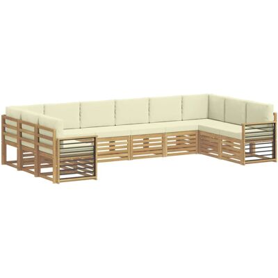 vidaXL Ecksofa Set mit Kissen 10 Stk Weiß und Creme Polyester 3392595 vidaXL Ecksofa Set mit Kissen 10 Stk Weiß und Creme Polyester 3392595