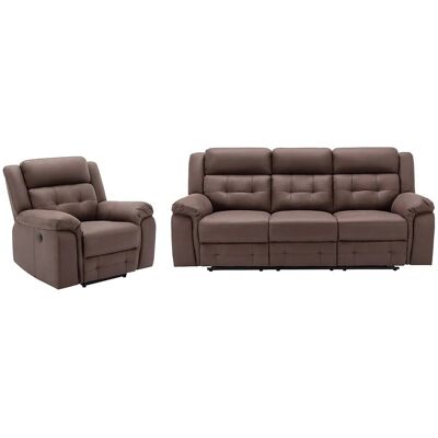 Vente-unique Couchgarnitur Mit Sessel Ortiano Braun 103 cm 223 cm Vente-unique Couchgarnitur Mit Sessel Ortiano Braun 103 cm 223 cm