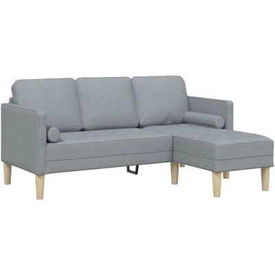 vidaXL L-förmiges Sofa 3-Sitzer Grau Stoff Modern vidaXL L-förmiges Sofa 3-Sitzer Grau Stoff Modern