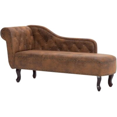 vidaXL Couch Braun Wildlederoptik - Chaise Longue vidaXL Couch Braun Wildlederoptik - Chaise Longue