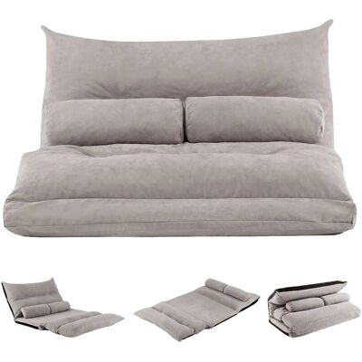 Costway 3 In 1 Klappbares Bodensofa mit Verstellbarer Rückenlehne Grau Costway 3 In 1 Klappbares Bodensofa mit Verstellbarer Rückenlehne Grau