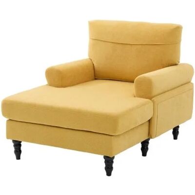PXloue Chenille-Stoff-Liegestuhl Sofa Couches mit Aufbewahrung für Wohnzimmer und Schlafzimmer Gelb PXloue Chenille-Stoff-Liegestuhl Sofa Couches mit Aufbewahrung für Wohnzimmer und Schlafzimmer Gelb