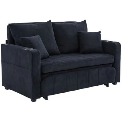 PXloue Sofabett Klappbares Ausziehsofa Kleines Wohnzimmersofa Abnehmbar mit USB-Ladefunktion Schwarz PXloue Sofabett Klappbares Ausziehsofa Kleines Wohnzimmersofa Abnehmbar mit USB-Ladefunktion Schwarz