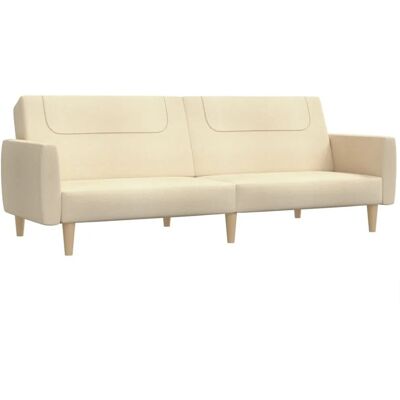vidaXL Schlafsofa 2-in-1 Creme Stoff Kompakt vidaXL Schlafsofa 2-in-1 Creme Stoff Kompakt