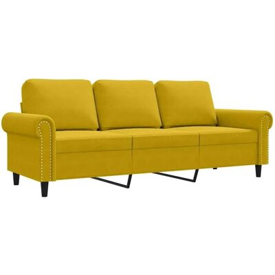 Vidaxl - 3er Sofa Samtgelb 180cm - Sofa Vidaxl - 3er Sofa Samtgelb 180cm - Sofa