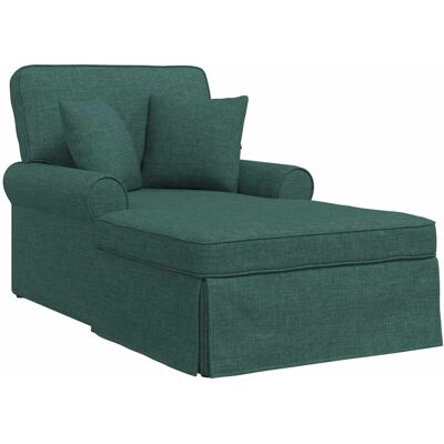 vidaXL Chaise Lounge mit Rock mit Kissen 3-Tlg Dunkelgrün Stoff 42022943 vidaXL Chaise Lounge mit Rock mit Kissen 3-Tlg Dunkelgrün Stoff 42022943