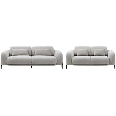Vente-unique Couchgarnitur Aravio Hellgrau 170 cm 210 cm Vente-unique Couchgarnitur Aravio Hellgrau 170 cm 210 cm