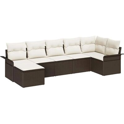 Vidaxl Gartensofa-Set - 7-teiliges Kunststoff-Rattan Outdoor-Mobiliar Vidaxl Gartensofa-Set - 7-teiliges Kunststoff-Rattan Outdoor-Mobiliar