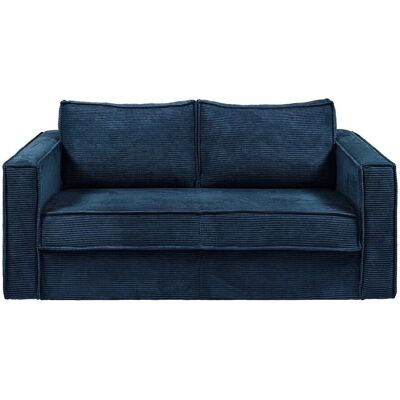 Vente-unique Blau Velours 3-Sitzer Schlafsofa - Umwandelbar, 14cm Matratze Vente-unique Blau Velours 3-Sitzer Schlafsofa - Umwandelbar, 14cm Matratze