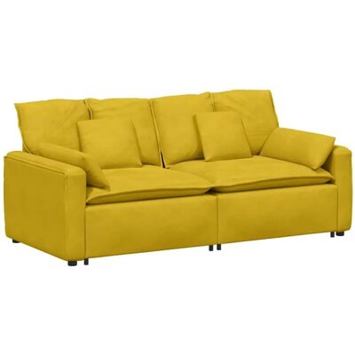 vidaXL Modulares Sofa mit Kissen Gelb - Sofa vidaXL Modulares Sofa mit Kissen Gelb - Sofa