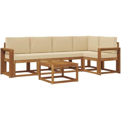 vidaXL Sofa Set mit Kissen 6 Stk Natur und Beige 3366436 vidaXL Sofa Set mit Kissen 6 Stk Natur und Beige 3366436