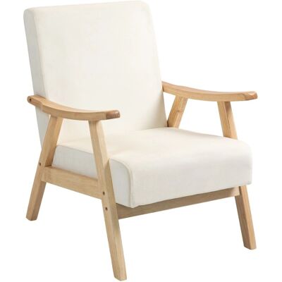 HOMCOM Sessel Wohnzimmer Nordisch Relaxsessel mit Armlehne für Schlafzimmer Cremeweiß HOMCOM Sessel Wohnzimmer Nordisch Relaxsessel mit Armlehne für Schlafzimmer Cremeweiß