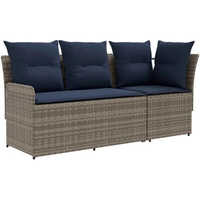 vidaXL Gartenarmsessel mit Ecksofa 2 Stück Grau und Marineblau 42025374 vidaXL Gartenarmsessel mit Ecksofa 2 Stück Grau und Marineblau 42025374