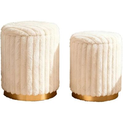 Costway 2er Set Sitzhocker mit Stauraum 21 L + 32 L Schminkhocker Costway 2er Set Sitzhocker mit Stauraum 21 L + 32 L Schminkhocker