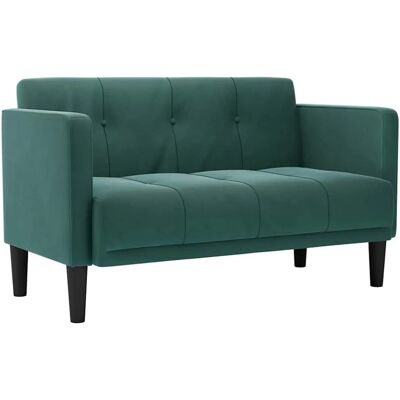vidaXL Zweisitzer-Sofa Dunkelgrün 111 cm Samt 4100572 vidaXL Zweisitzer-Sofa Dunkelgrün 111 cm Samt 4100572