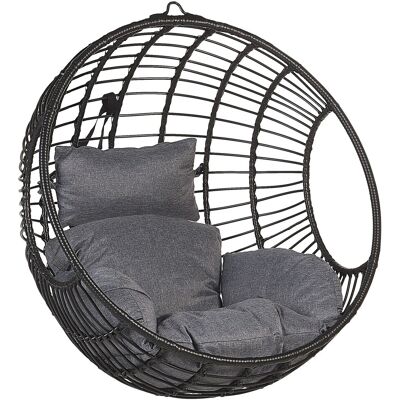 Beliani Hängesessel Schwarz Grau 65x99x99 Beliani Hängesessel Schwarz Grau 65x99x99