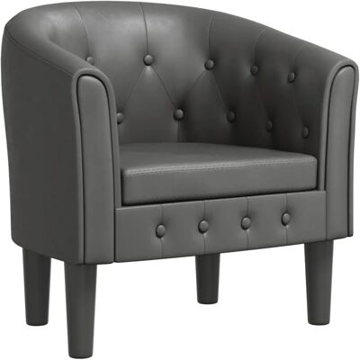 vidaXL Clubsessel Grau Kunstleder 356458 vidaXL Clubsessel Grau Kunstleder 356458