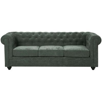 Vente-unique Sofa Ohne Schlafmöglichkeit Chesterfield Grün 205 cm Vente-unique Sofa Ohne Schlafmöglichkeit Chesterfield Grün 205 cm