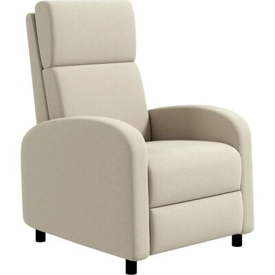 HOMCOM Relaxsessel mit Liegefunktion Polyester Schaumstoff 86L x 64B x 102H cm Cremeweiß HOMCOM Relaxsessel mit Liegefunktion Polyester Schaumstoff 86L x 64B x 102H cm Cremeweiß