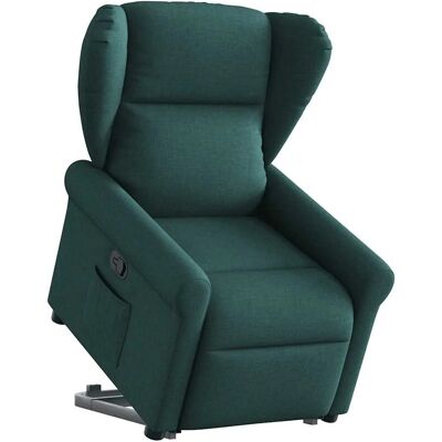 vidaXL Relaxsessel mit Aufstehhilfe Dunkelgrün Stoff 3303380 vidaXL Relaxsessel mit Aufstehhilfe Dunkelgrün Stoff 3303380