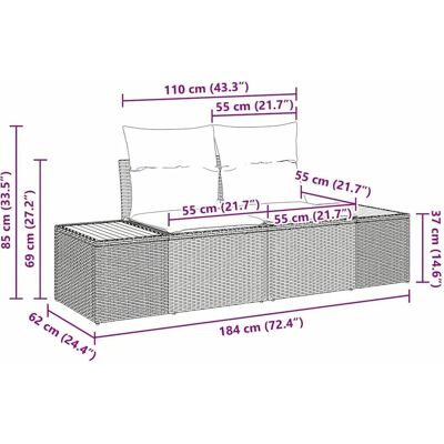 vidaXL Gartensofa-Set 5-tlg. Beige Poliratán vidaXL Gartensofa-Set 5-tlg. Beige Poliratán