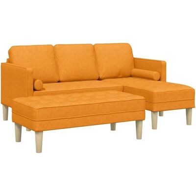 vidaXL Sofa-Set 2 Stück Senfgelb Stoff Modern vidaXL Sofa-Set 2 Stück Senfgelb Stoff Modern