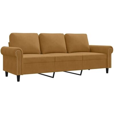 vidaXL 3-Sitzer-Braun Samtsofa 180 cm vidaXL 3-Sitzer-Braun Samtsofa 180 cm