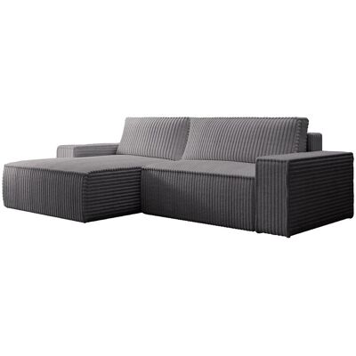 AMELIA Linkes Ecksofa - 5 Sitze - Samt, Grau AMELIA Linkes Ecksofa - 5 Sitze - Samt, Grau