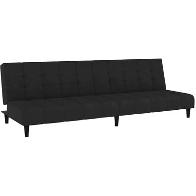 vidaXL Schlafsofa 2-Sitzer Schwarz Samt 375769 vidaXL Schlafsofa 2-Sitzer Schwarz Samt 375769